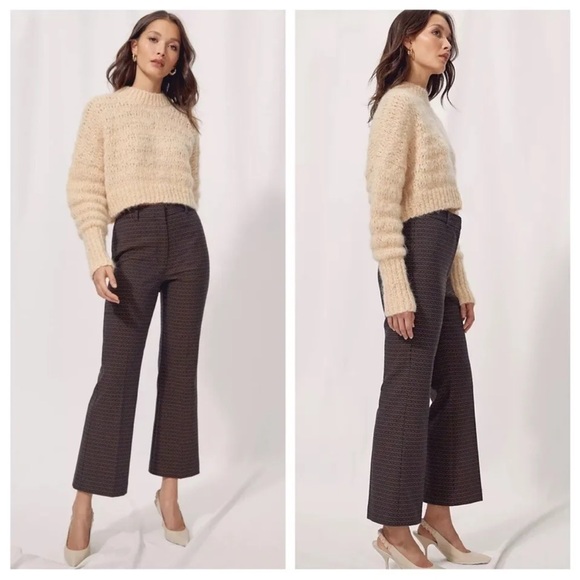 Wilfred Pants - Aritzia Wilfred Baroque High Rise Flared Jacquard Textured Trousers
Pants